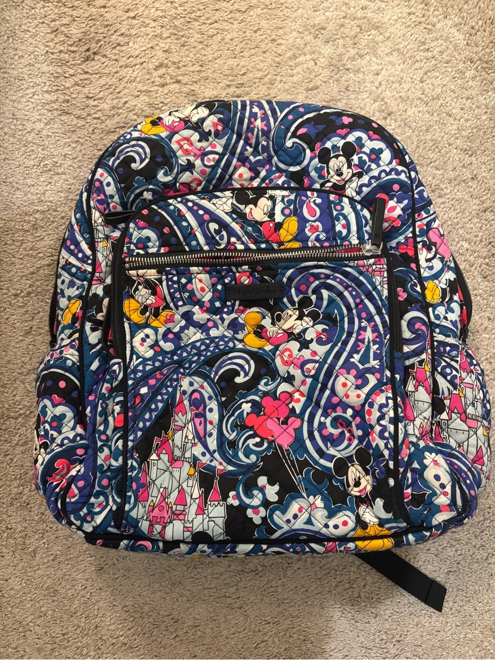 Vera Bradley Quilted Disney Mickey & Friends Backpack - Blue, Pink, Yellow
